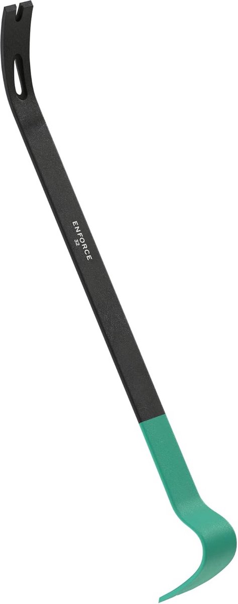 Breekijzer Groot - Spijkertrekker Gehard - Zwaar Werk - Ergonomische Vorm - 53cm Lengte - Zwart Groen