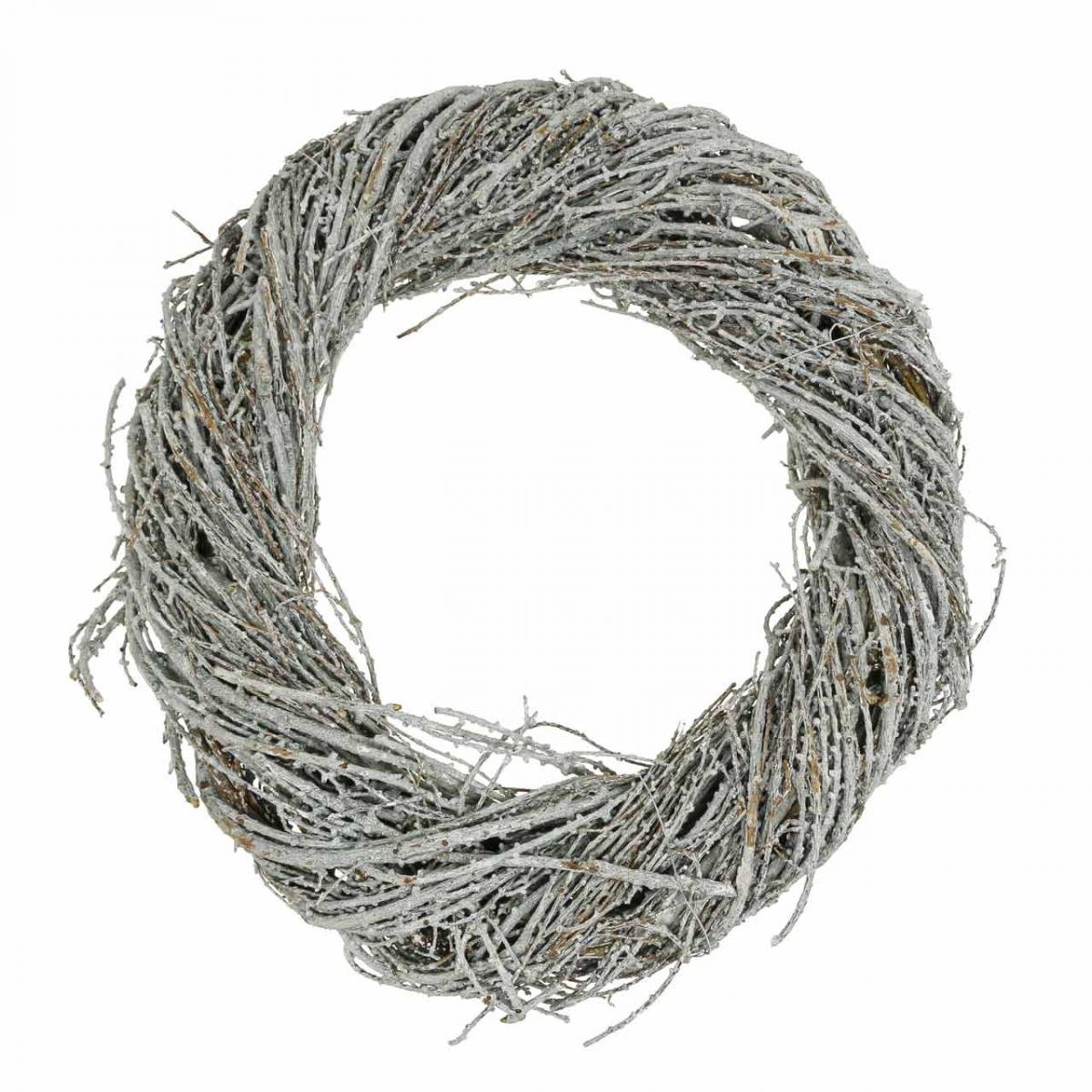 Witte dennenkrans Ø30cm decoratieve natuurlijke krans dennennaalden