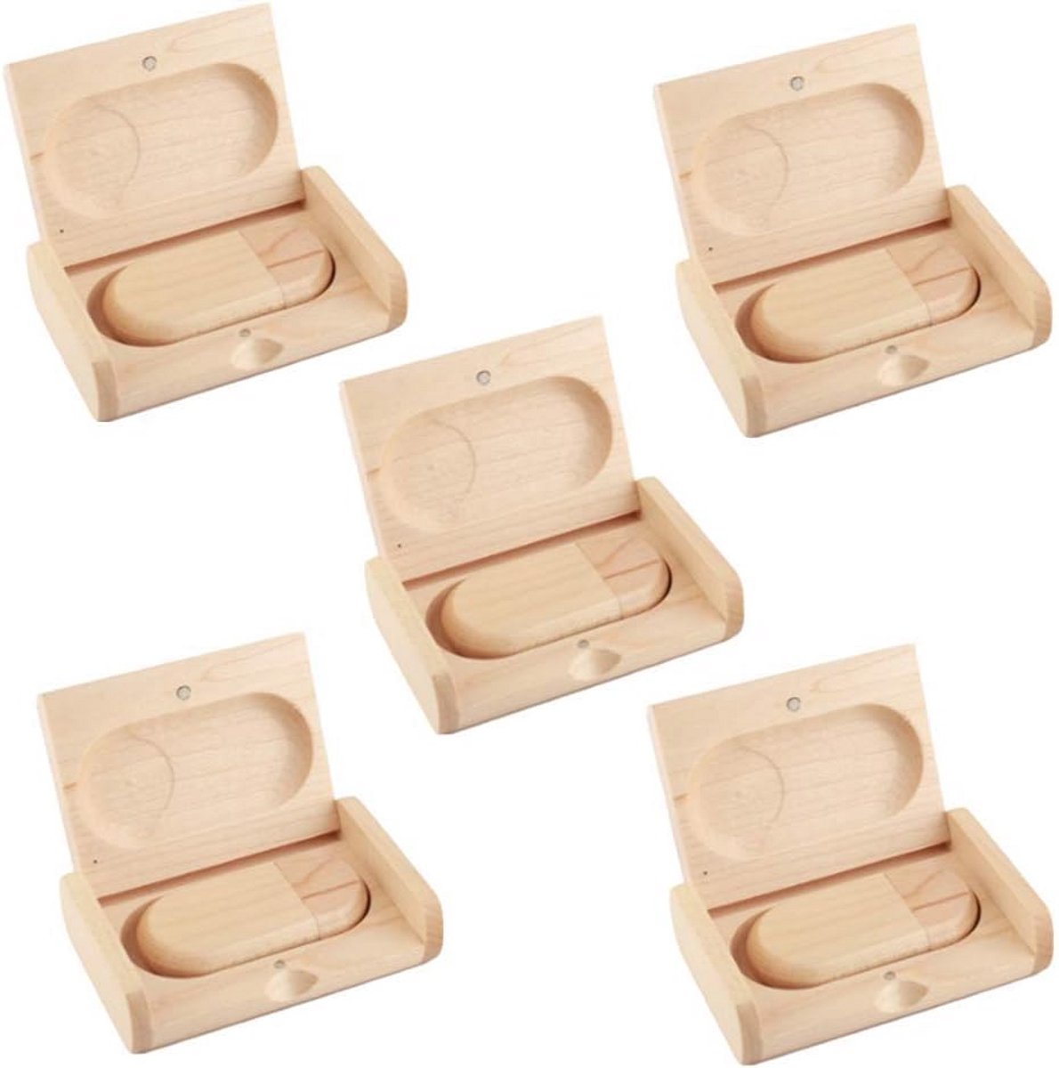 Houten USB Sticks 5-Pack - 8GB USB 3.0 Geheugensticks voor Opslag en Back-up