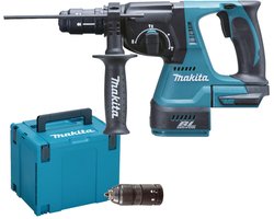 Makita DHR243ZJ 18 Volt SDS plus combihamer met verwisselbare boorkop | zonder accu's en lader in MBOX IV koffer