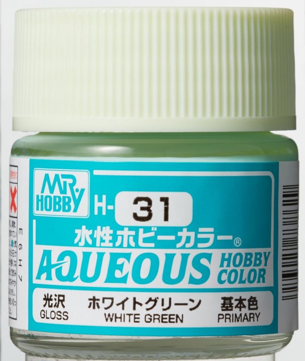 Gunze H-031 - White Green Glanzend - Mr. Hobby Aqueous Modelbouwverf 10ml