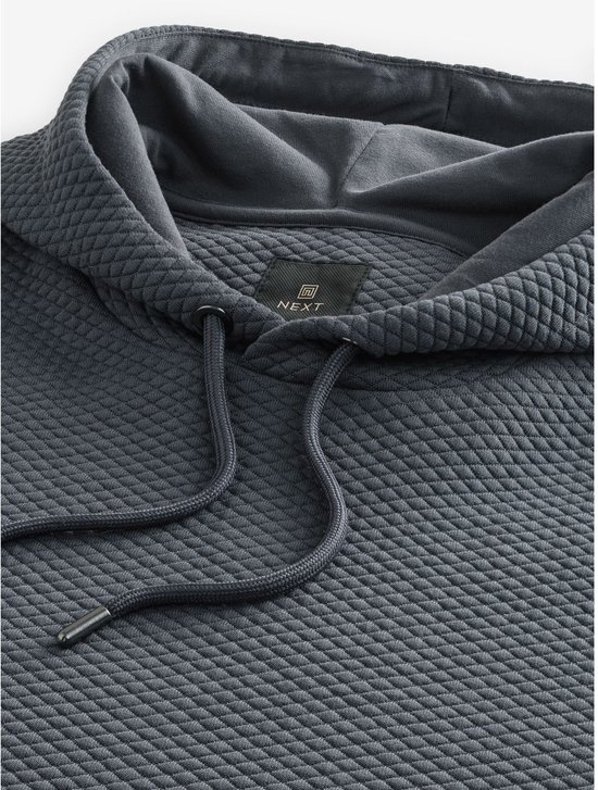 Next - Heren - Pullover-hoody met textuur - Grijs