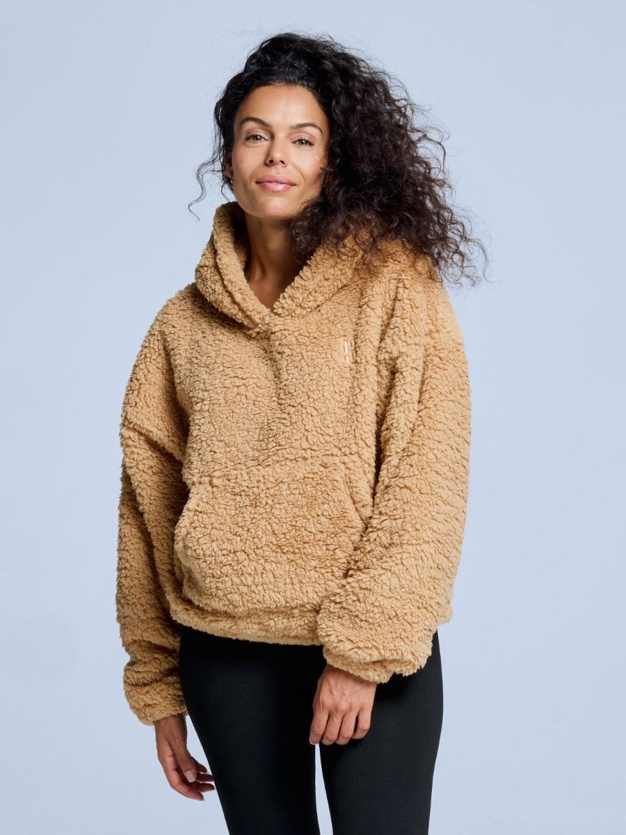 Four Seasons Fluffy Hoody Trui Dames Warm Sand