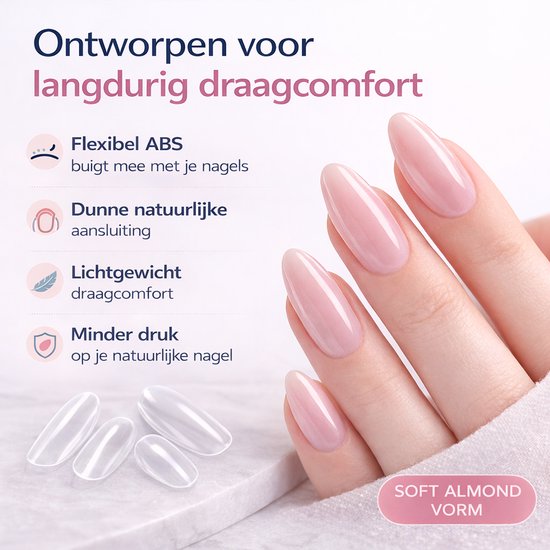 Joyage Nail Pointes Transparent Oval - 500 pièces - Nail tips transparents - Nail tips pour ongles en gel - Nail tips acrylique - Nail tips transparents - Ongles transparents - Faux ongles clairs - Faux ongles - Faux ongles ongles