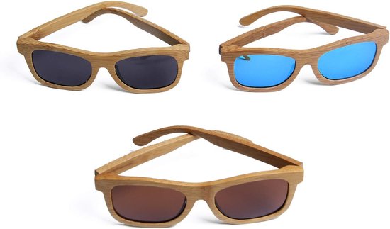 Polariserende Zonnebril Hout & Bamboe Drijvend - Unisex UV400 Bescherming van Merkloos — afbeelding 3