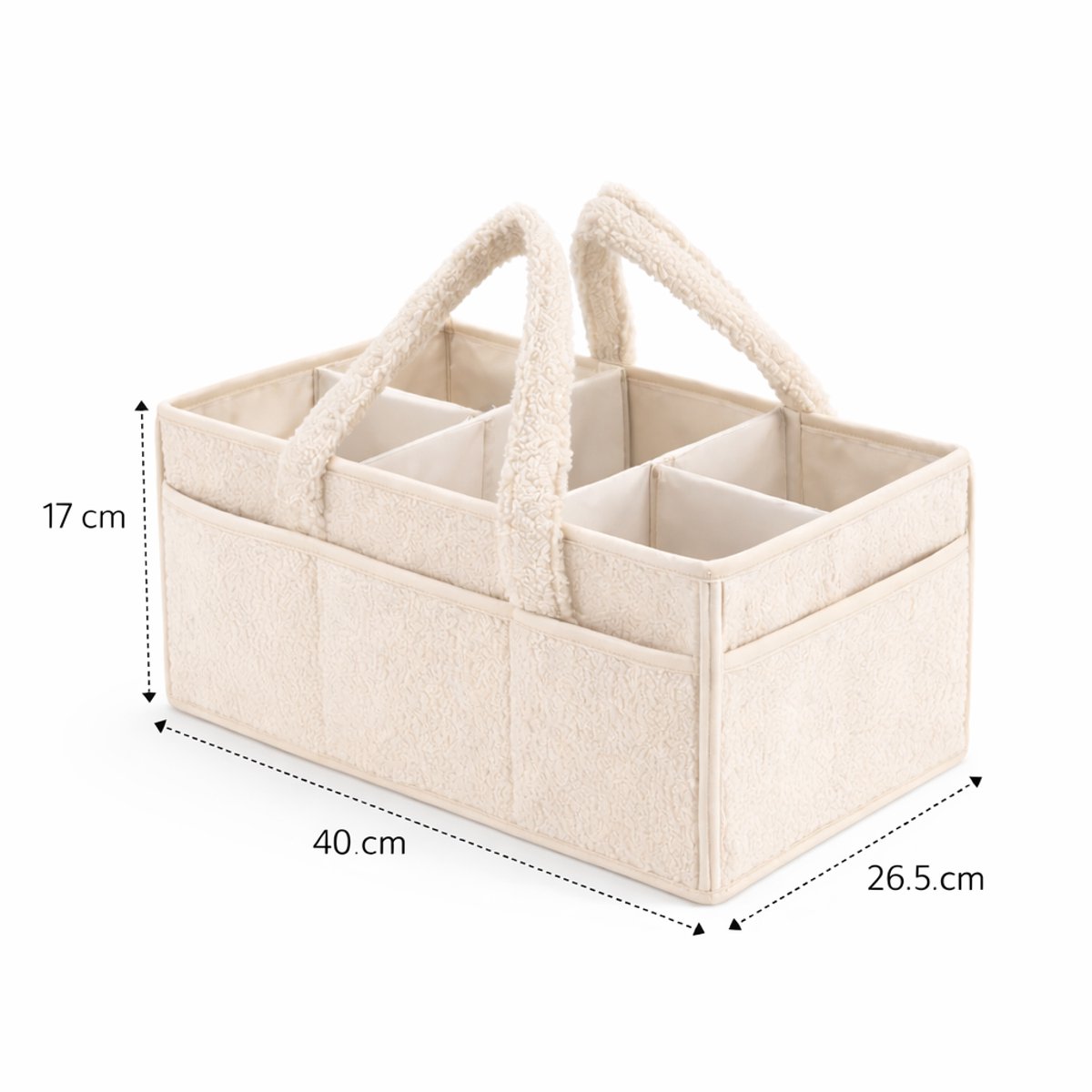 Vavida - Commodemandje - Beige - Teddy - 40 x 26 x 17 cm - Babykamer - Baby - Commode - Mandje – foto 3