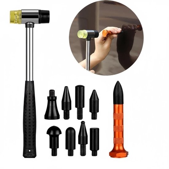 QWORK® lakvrije deukset auto voor 99% hagelschade en deukherstel, met 100W hetelijmpistool en 10 hetelijmsticks QWORK® lakvrije deukset auto voor 99% hagelschade en deukherstel, met 100W hetelijmpistool en 10 hetelijmsticks