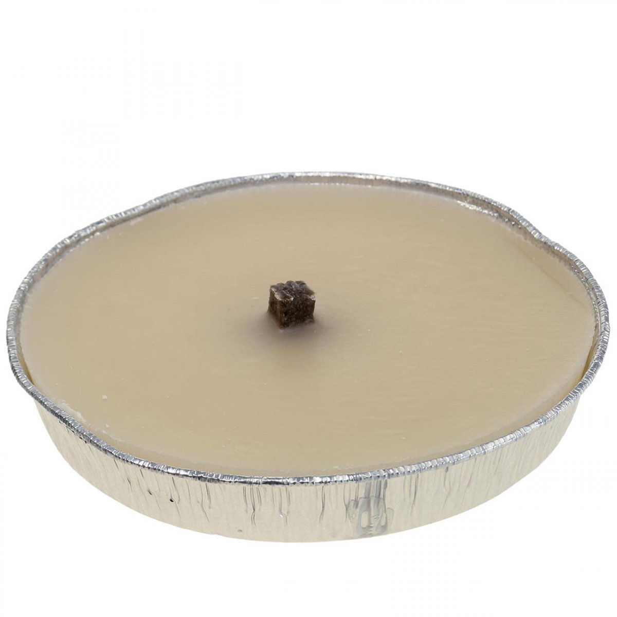 Vlamschaal buitenkaars in aluminium schaal creme Ø17cm
