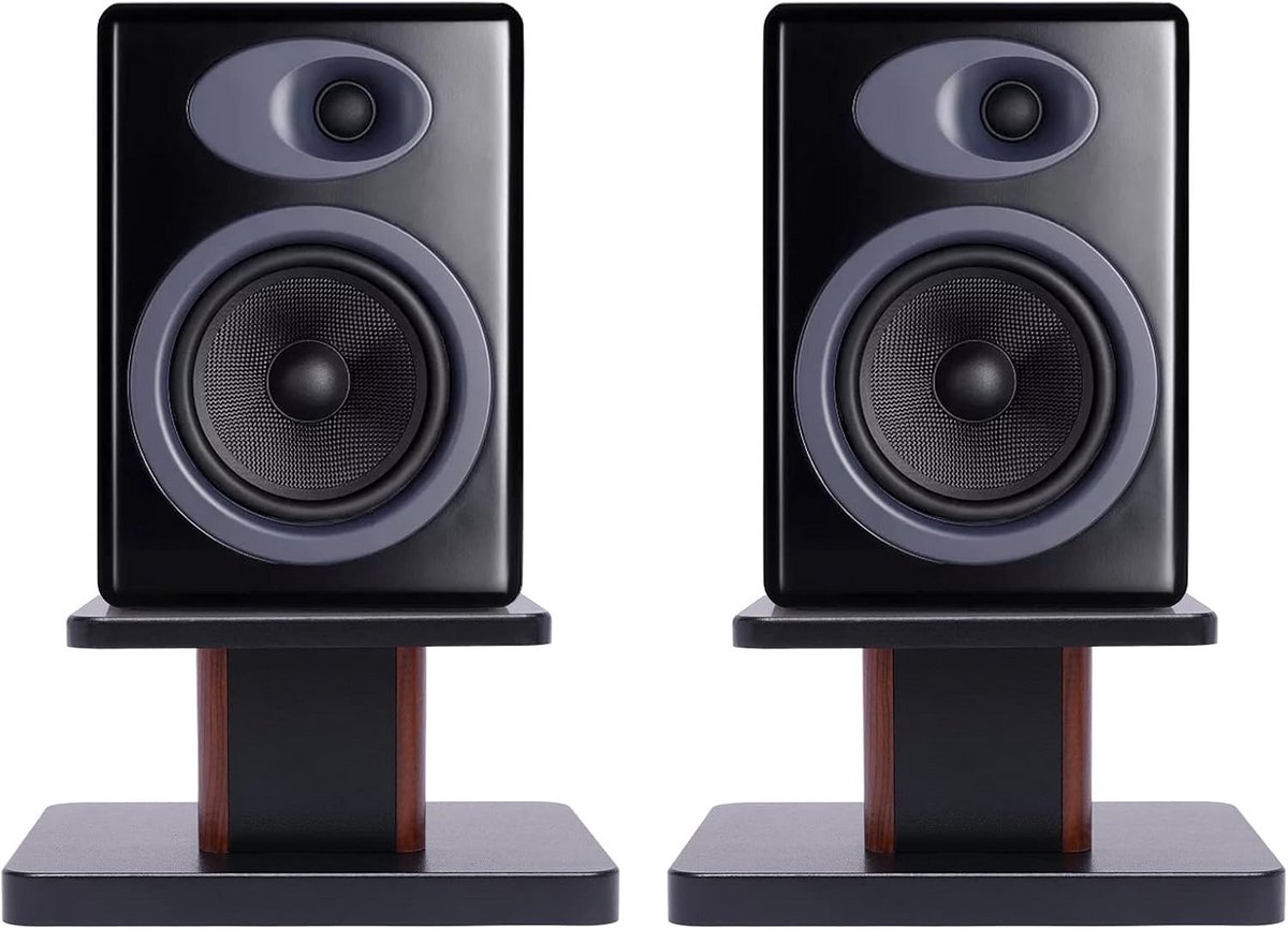 Houten Boekenplank Speaker Stands Paar - Verstevigd & Trillingsdempend voor Studio Monitors