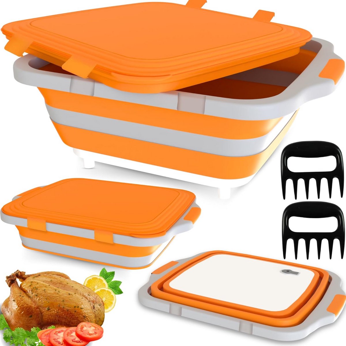 BBQ Prep Tub - Marineren Bak - Buiten Koken - Inclusief Deksel Accessoires - XL 50cm