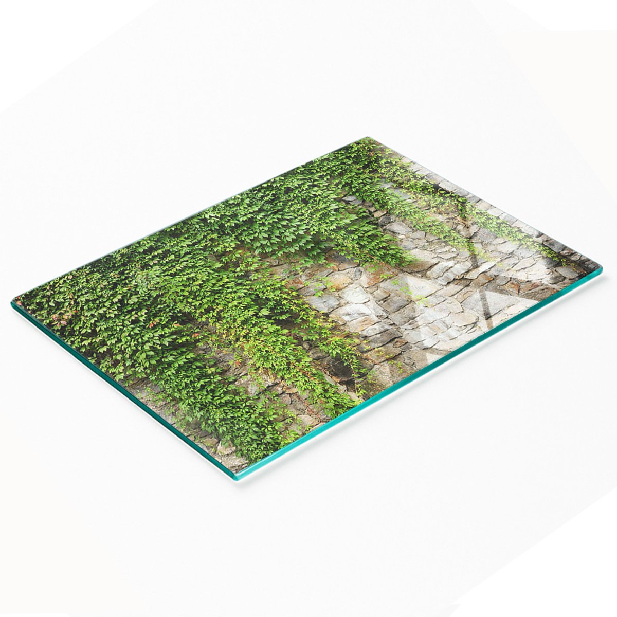 Multifunctionele decoratieve glazen snijplank voor de keuken, groene klimop, 80x52 cm