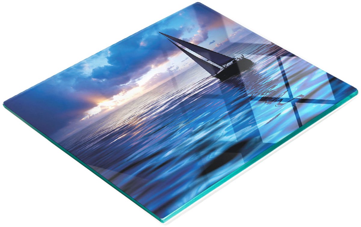 Gehard multifunctioneel decoratief glazen paneel Jacht Zee 60x52 cm