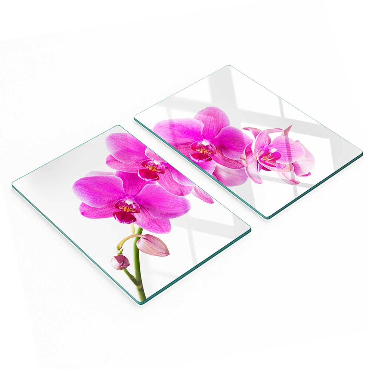 Decoratieve snijplanken van gehard glas, roze orchidee, 2x40x52 cm