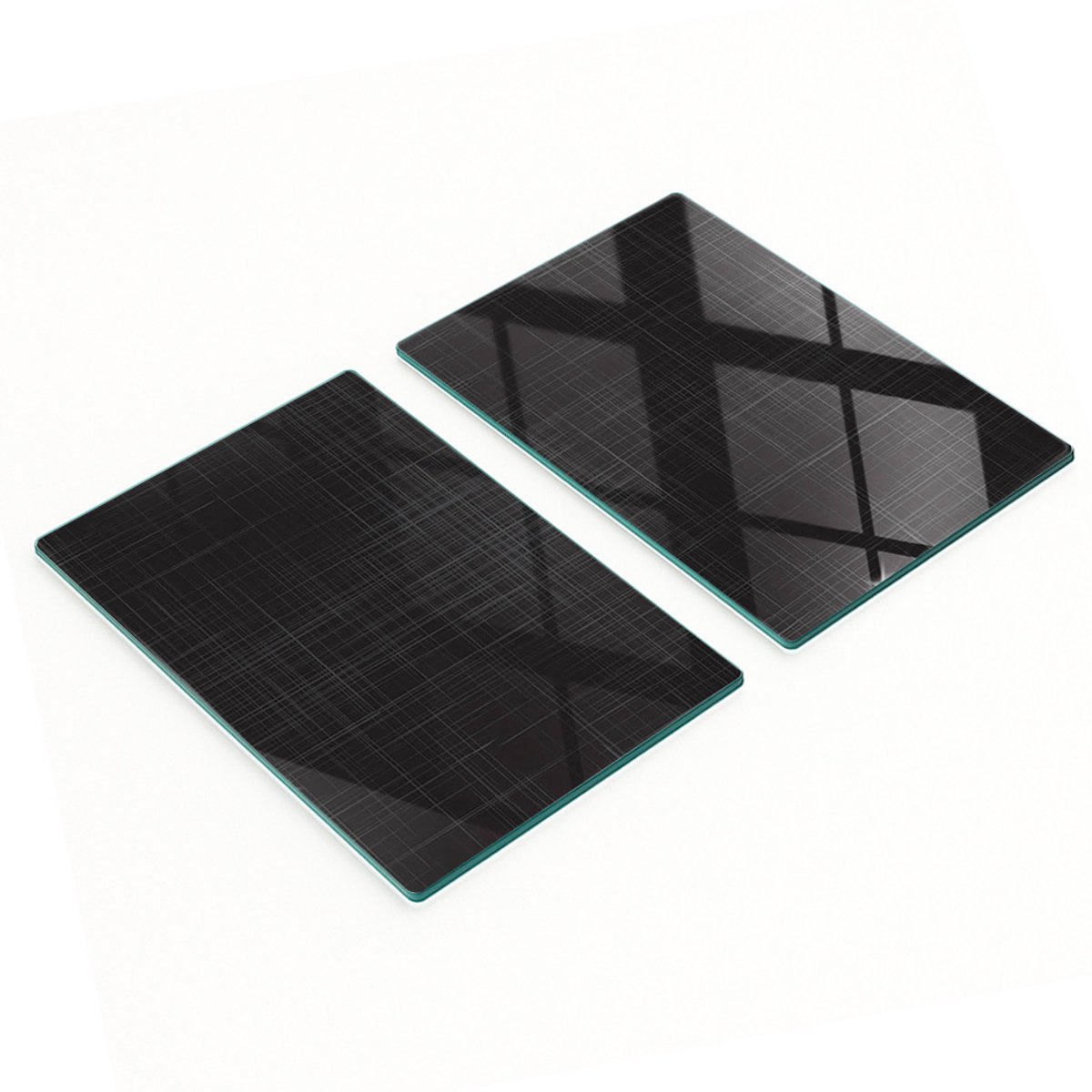 Decoratieve serveerplanken van glas met linnenstructuur, 2x40x52 cm