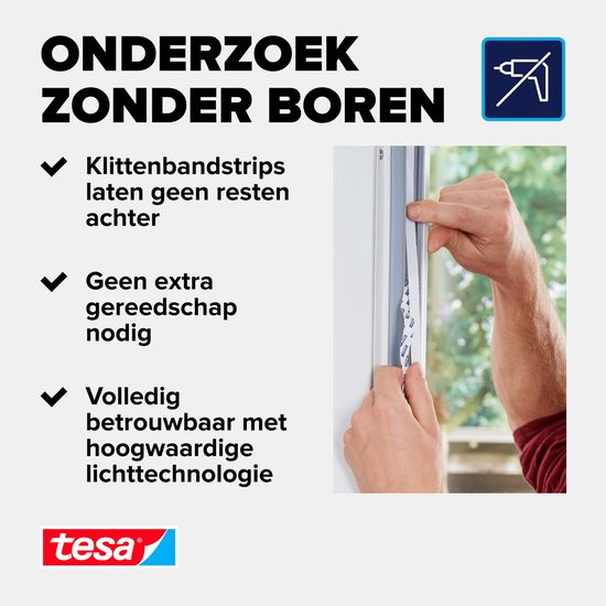 tesa INSECT STOP H&L Fly Screen Premium for Doors - hor voor deur met klittenband, verwijderbaar, antraciet - 120 x 220 cm van Tesa — afbeelding 4