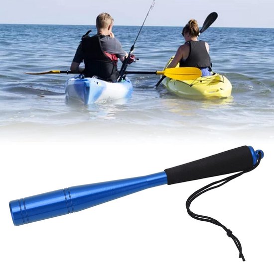 Vishamer - Visracket - Visracket van aluminium - Outdoor visracket - Voor outdoor vissen - Met antislip handvat en polsband - Visaccessoires - 24.5×2.5cm - Blauw — afbeelding 2