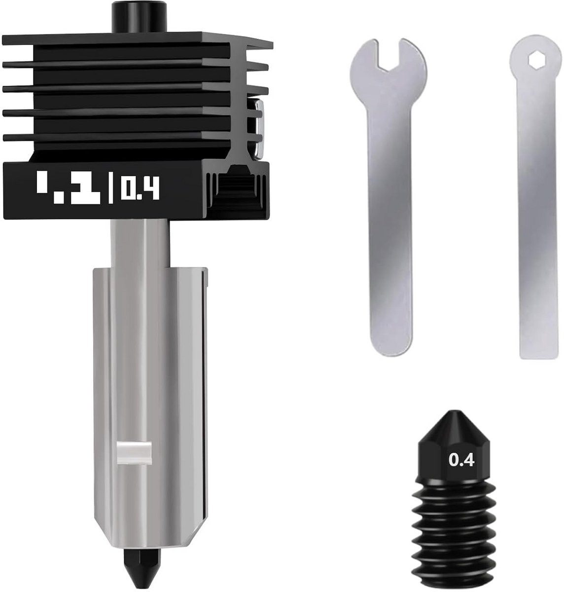 Verhoogde 0,4 mm Hotend Kit voor Hoge Precisie 3D-Printer Onderdelen met Extra 0,2 mm Nozzle