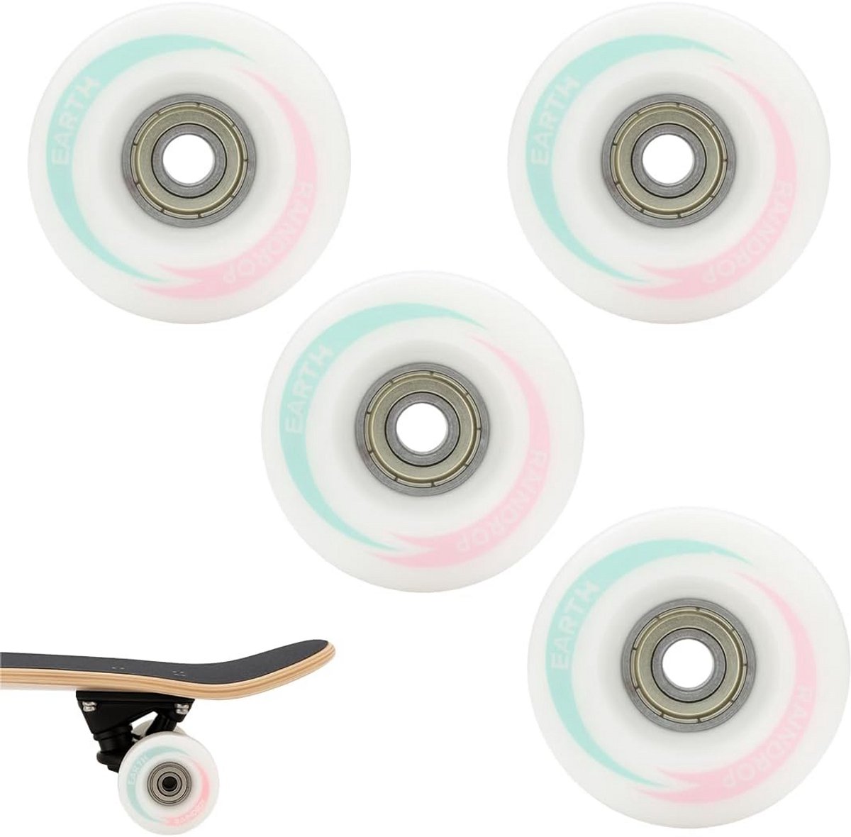 Set van 4 Duurzame PU Wielen voor Rolstoelen en Skateboards (58x32mm, 90A) met Kogellagers