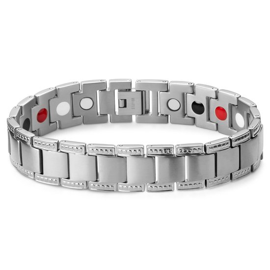 Zilverkleurige Titanium Magnetische Armband