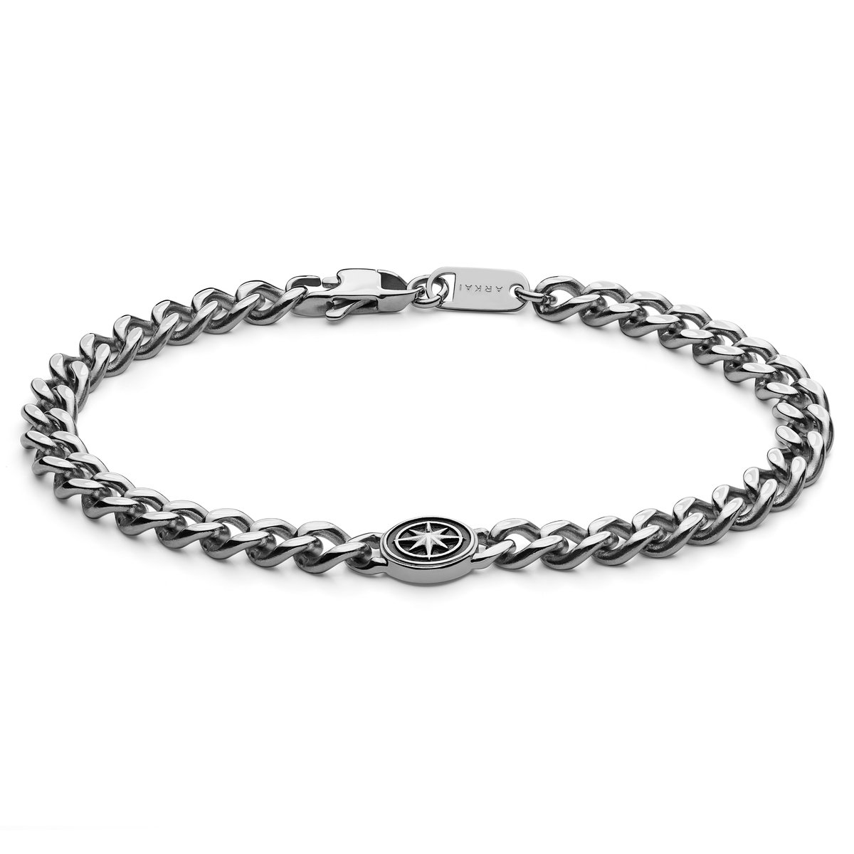 Atlas | Zilverkleurige Stalen Poolster Armband