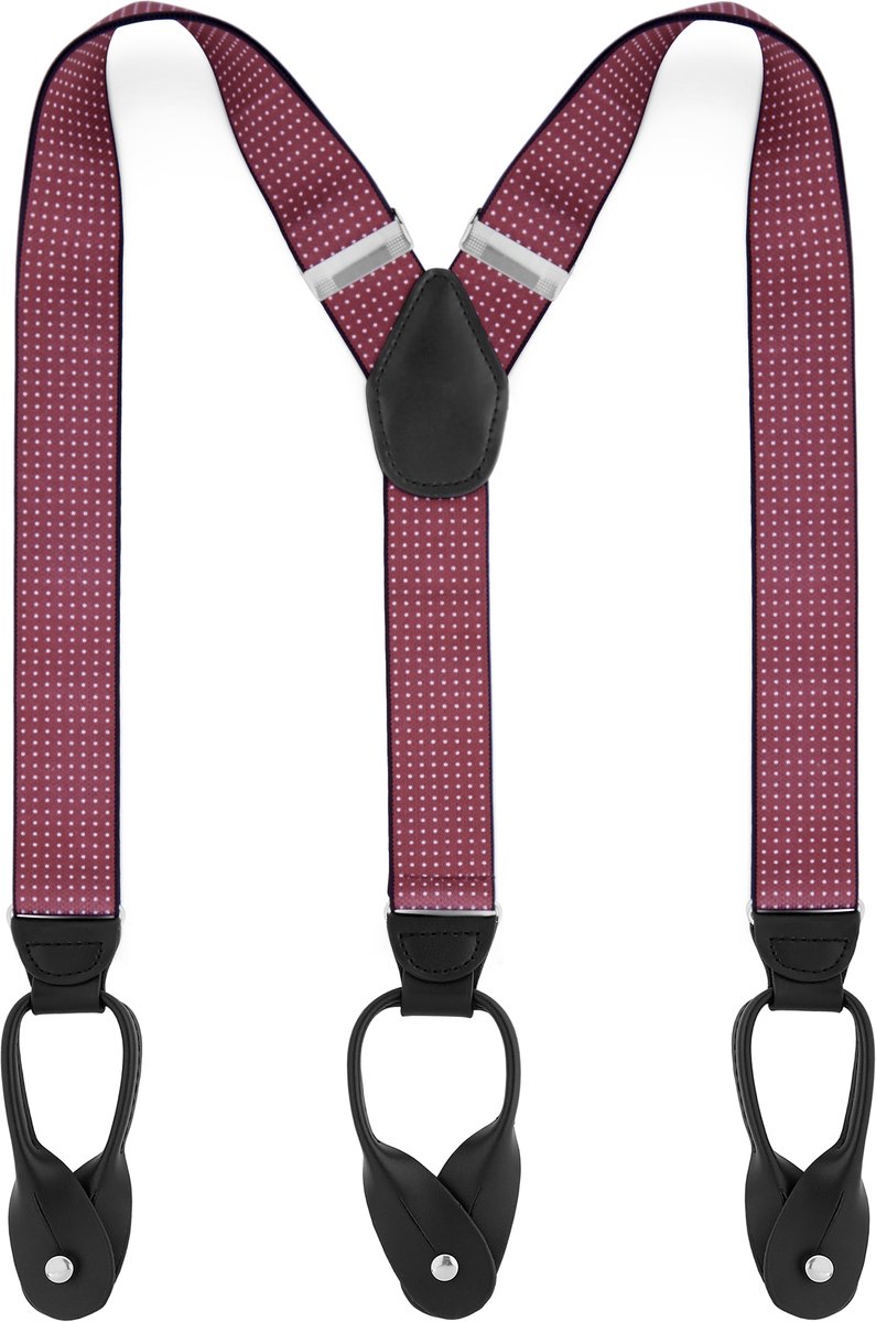Brede Polkadot Bordeauxrode Splitknoop Bretels