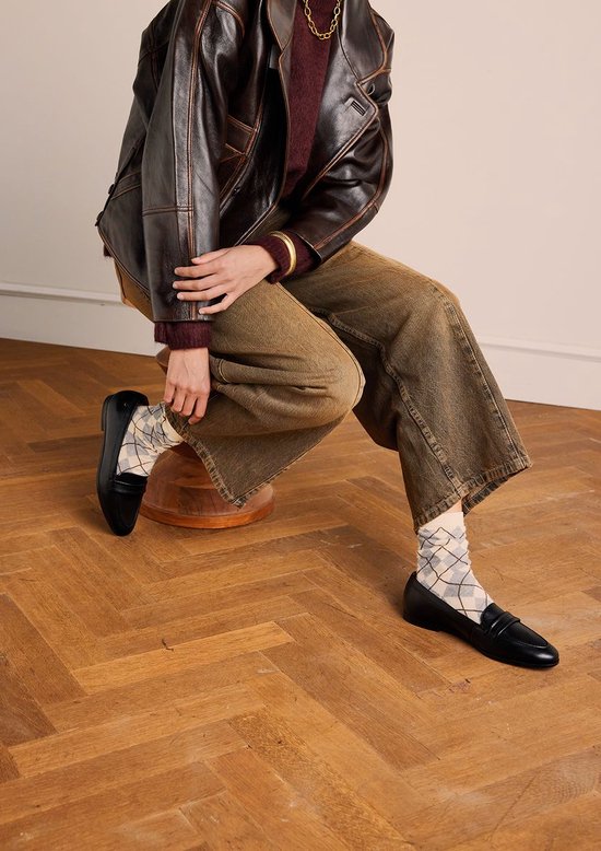 No Stress - Femme - Mocassins en cuir noir - Taille 39