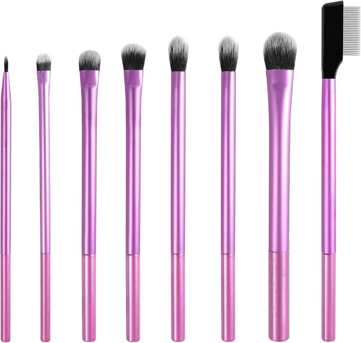 8-delige set make-upkwasten voor oogschaduw, eyeliner, wenkbrauwen en wimpers