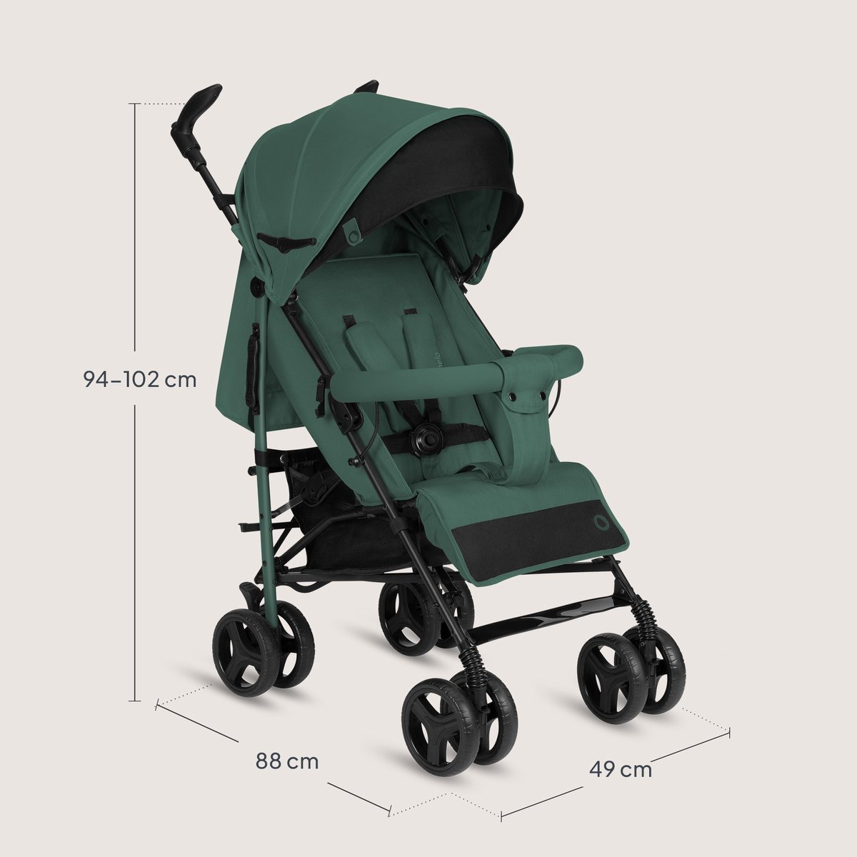 Lionelo Irma - Buggy - Wandelwagen- Lichte 7kg - tot 15 kg - Geveerde wielen - 360° - tot 5 jaar - Opbergmand - Verstelbare handgreep - Snel inklapsysteem - Compact formaat – foto 6