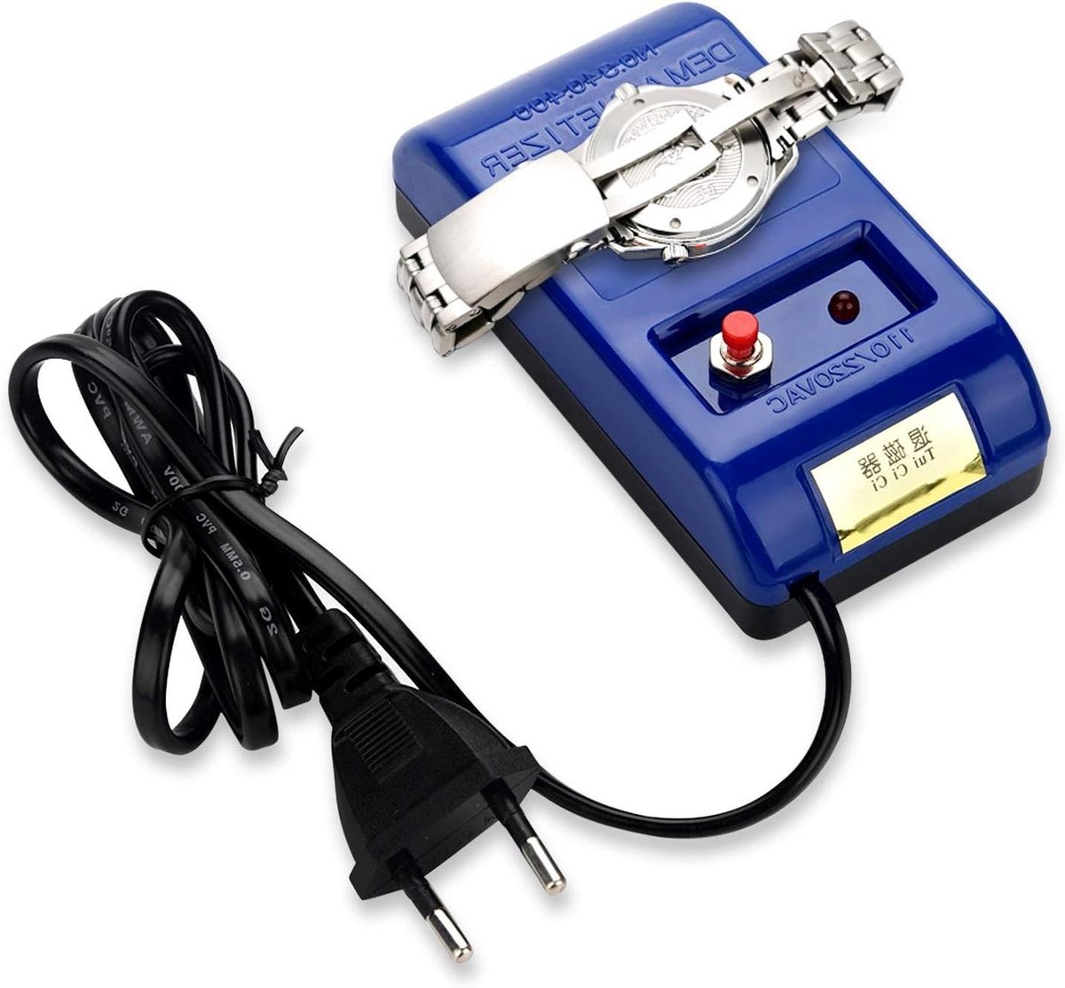 Demagnetizer Voor Horloges - Professioneel Apparaat voor Reparatie - Eenvoudig te Gebruiken - EU Plug - Blauw - Verwijder Magneetvelden - Antistatisch