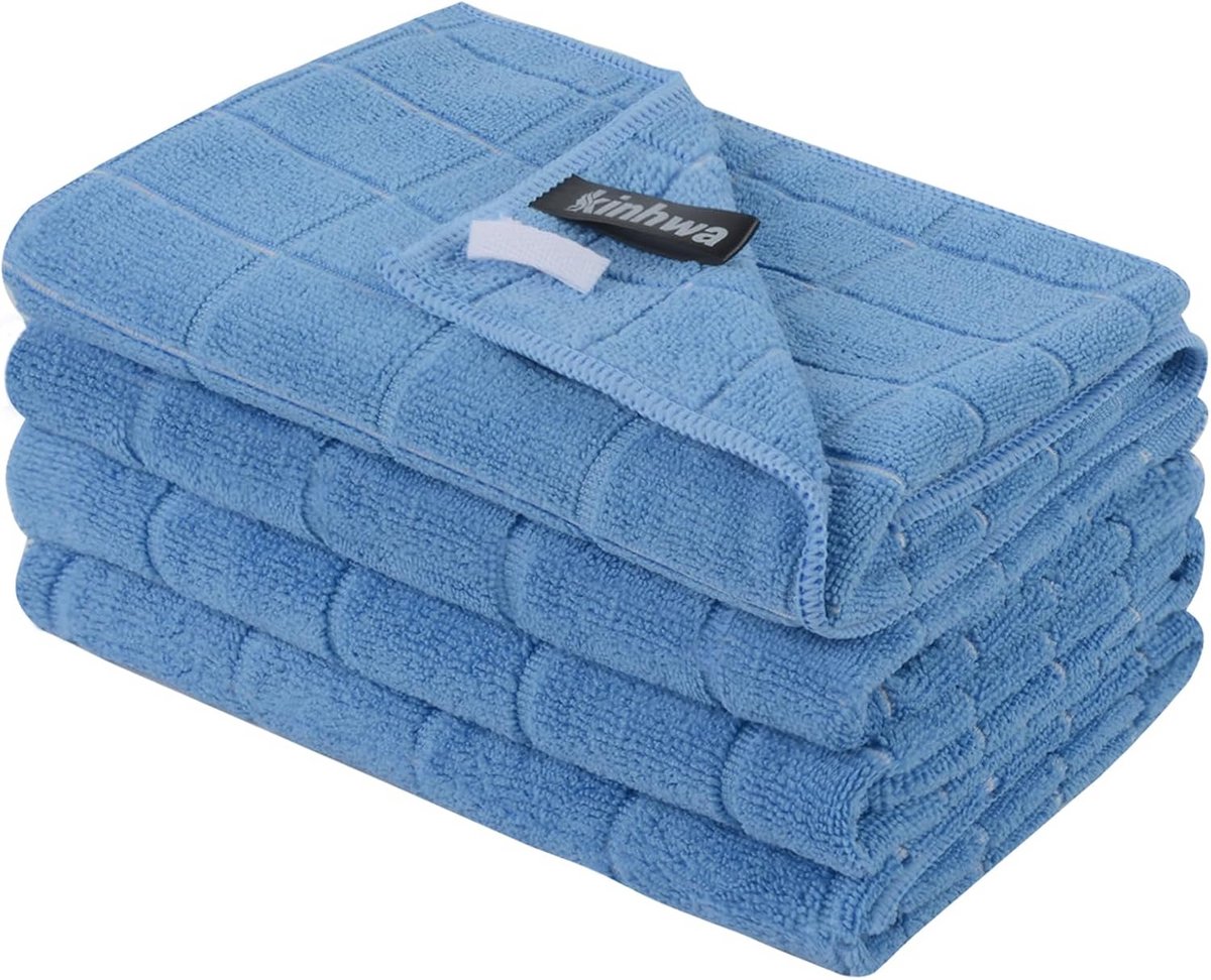 Set van 4 Theedoeken - Sterk Absorberend en Pluisvrij - Microvezel Keukentextiel