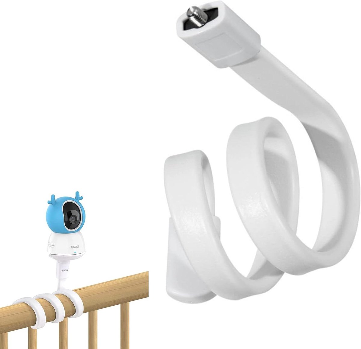Houder voor babymonitor en telefoon, twist-klemhouder, M6-schroefdraad, flexibele montage.