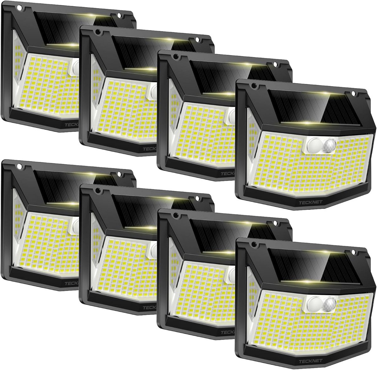 Zonnelampen Buiten met Bewegingsmelder 8 Stuks 248 Leds IP66 Waterdicht