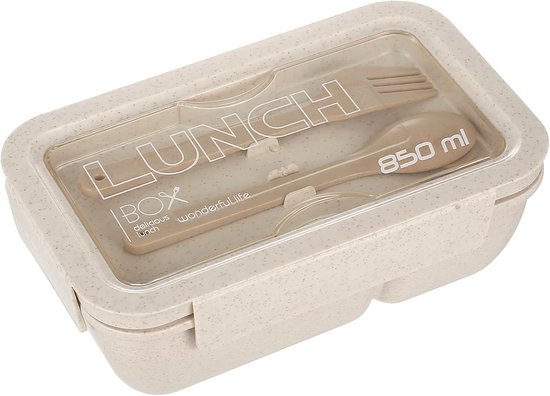 Huifoo Broodtrommelset, 1250 ml, lunchbox met vakken voor kinderen en volwassenen, ontbijtdoos, brooddoos