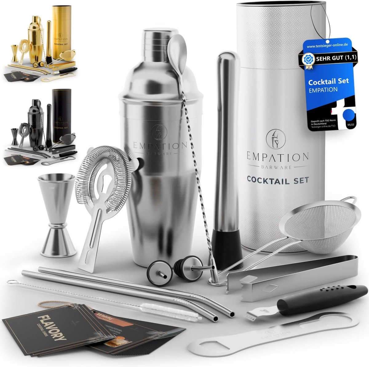 Professionele Cocktail Shaker Set 14 Delen met Boston Shaker en Recepten