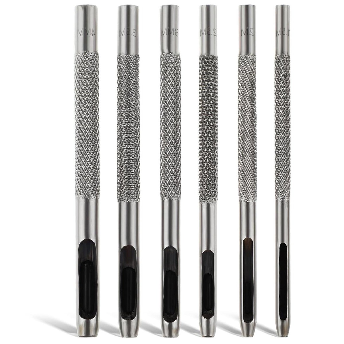 Lederen Stansgereedschapset - 6 stuks - Rond - Roestvrijstaal - Horlogebandje - Canvas - Papier