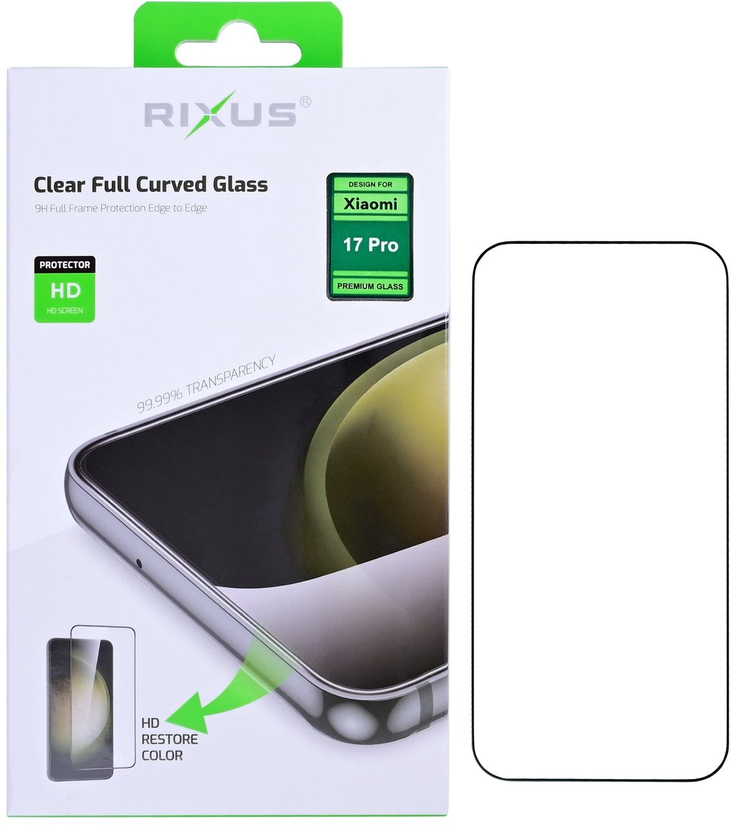 Rixus Clear HD Ultra Line Tempered Glass For Xiaomi 17 Pro