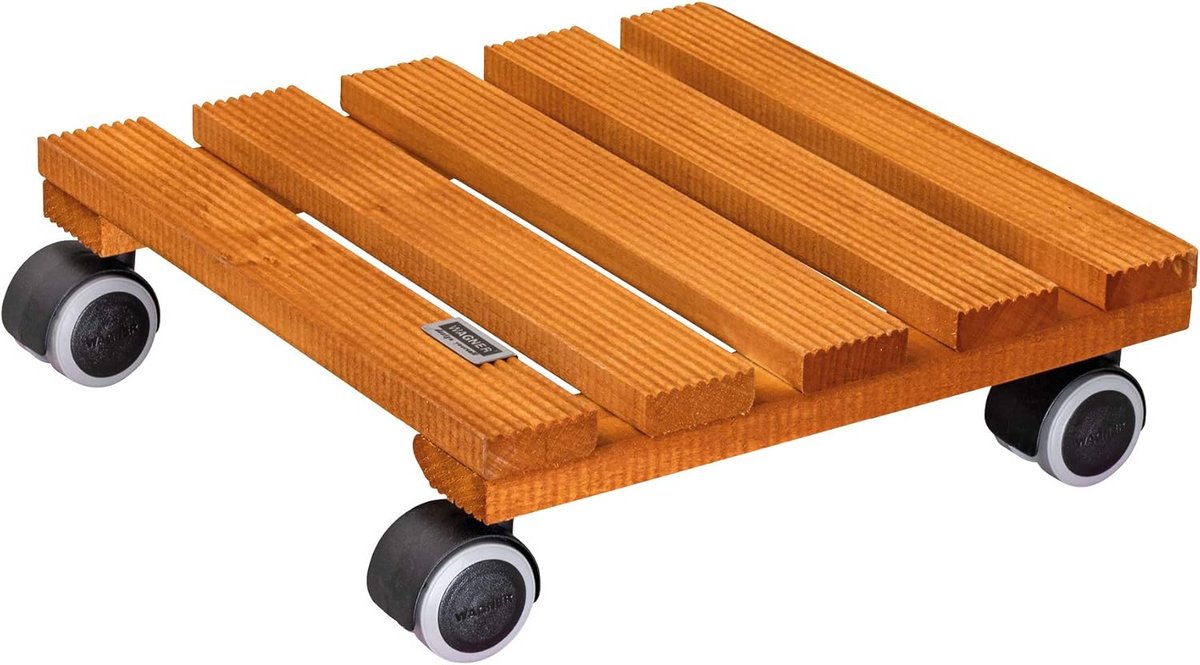 Mobiele plantenroller 28x28 cm met zachte dubbele wielen voor binnen en buiten