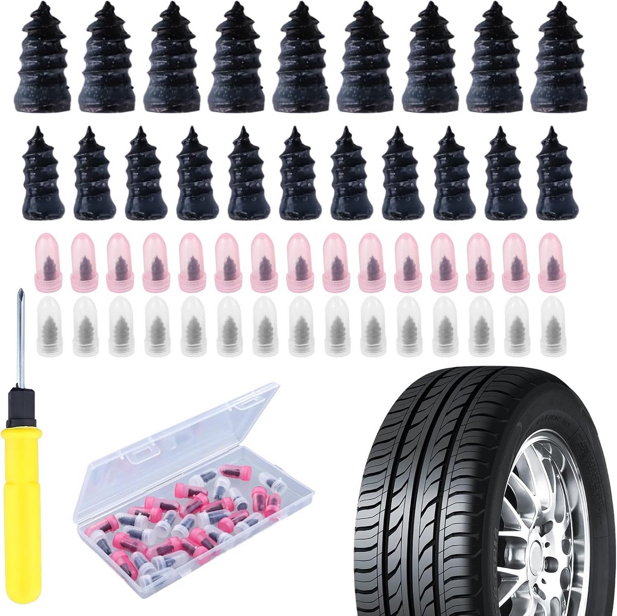 Band Reparatieset Auto en Motor - Universele Bandenplakset voor Snelle Noodreparatie