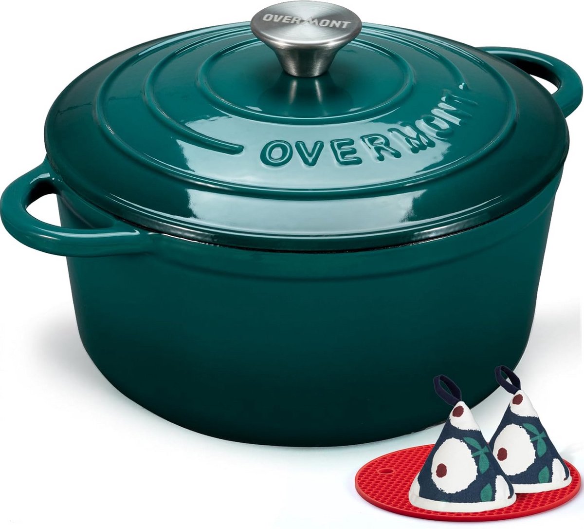 Gietijzeren Braadpan met Deksel 26 cm - Emaille Ovenpan voor Koken & Bakken - Zeeblauw