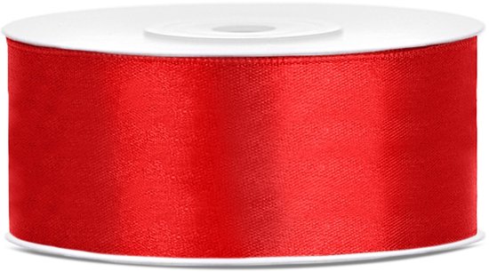 Hobbygroep Satijnlint 25 mm 25 m Rood.