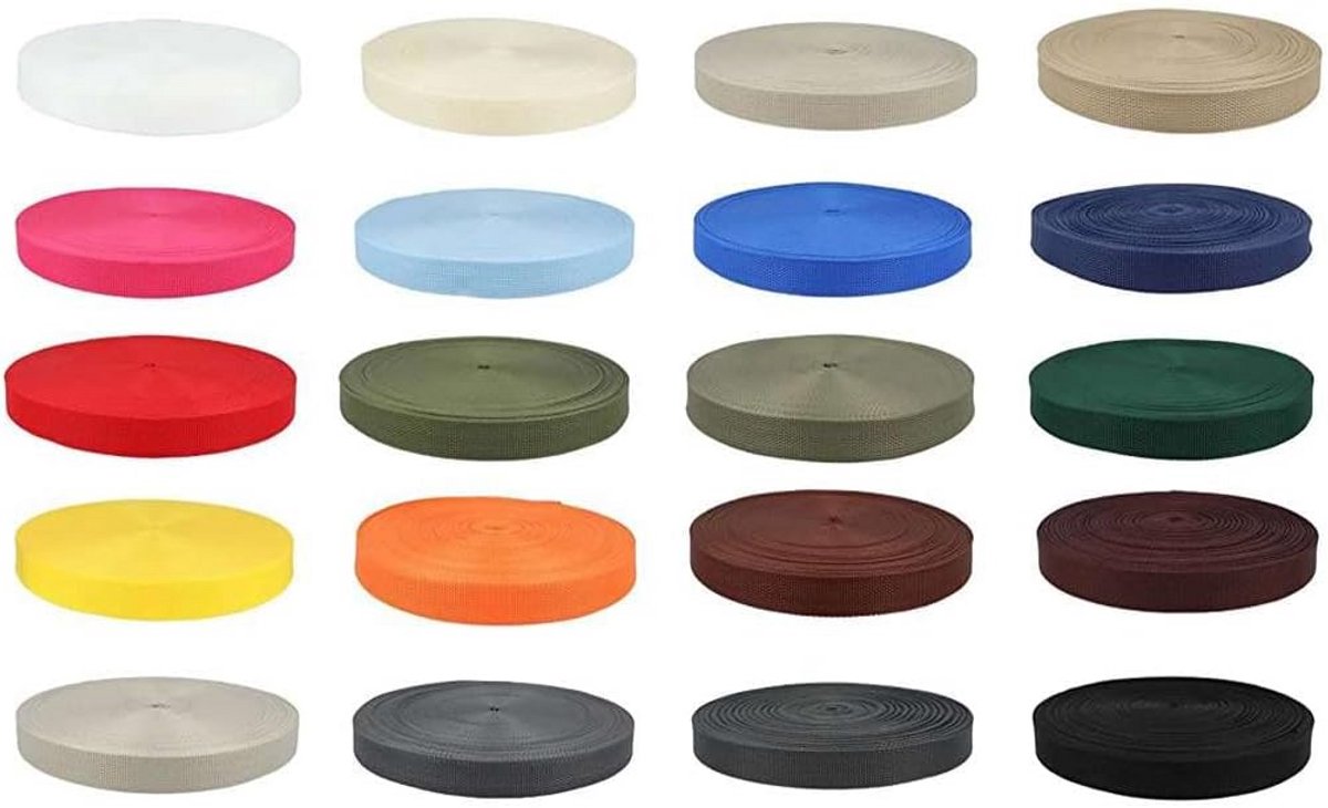 Zwarte Rolband 5 Meter - 20mm Sterk Polypropyleen Band voor Tassen en Riemen