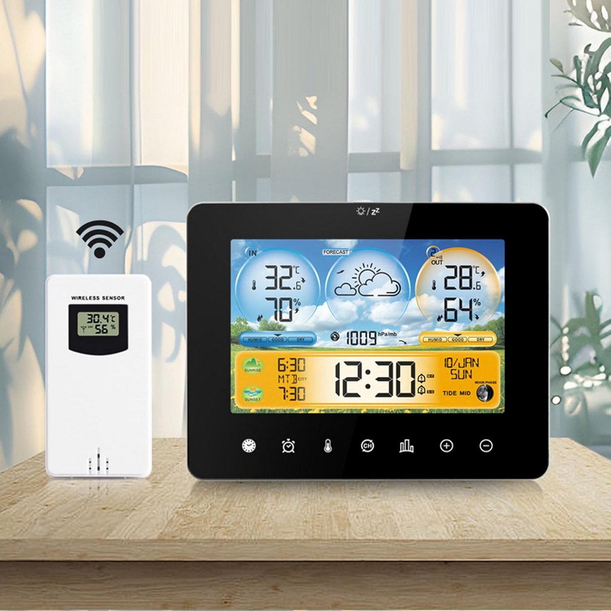 Digitale Wekker met Weersverwachting en Temperatuurweergave