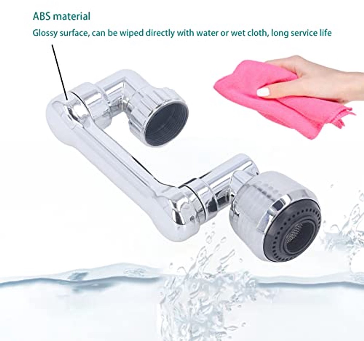 1080° Rotatable Faucet Extender, Large Angle Rotating Splash Faucet Aerator, Swivel Faucet Mount Multifunctional Kitchen Extension Faucet, Splash Filter Faucet Extender