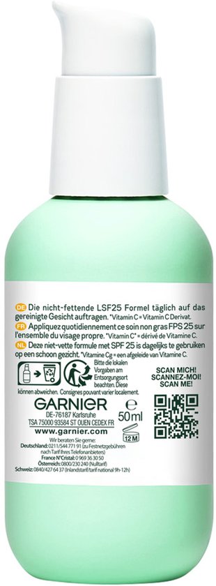 Garnier SkinActive - Glow Booster Serum Cream met Vitamine C* en SPF 25 - 2-in-1 serum & crème - Serum Vitamine C* - Hydrateert & Laat Stralen - 50ml