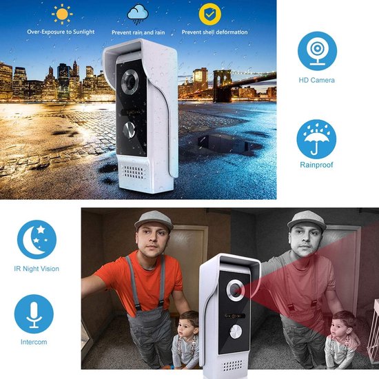 Bedraad Video Deurcommunicatiesysteem met 9 Inch Monitor en HD Camera — afbeelding 2