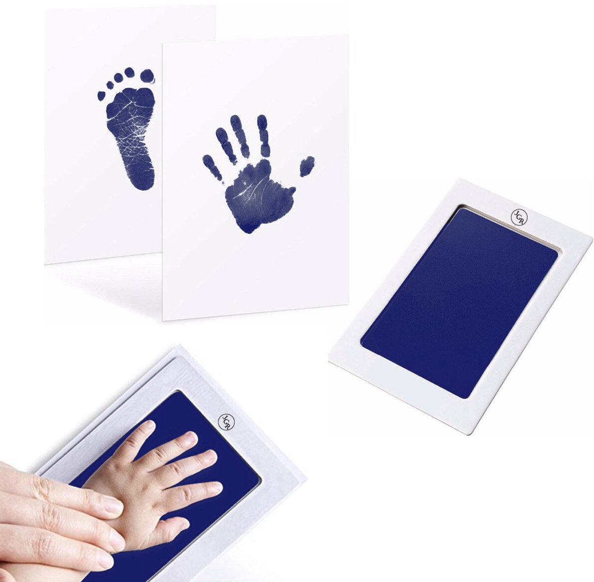 Baby handafdruk en voetafdruk kit, poot print kit voor honden en katten, 2 inktloze print pads, 4 afdruk kaarten, hond poot print kit, huisdier poot stempel pads, Pawprint familie aandenken kit