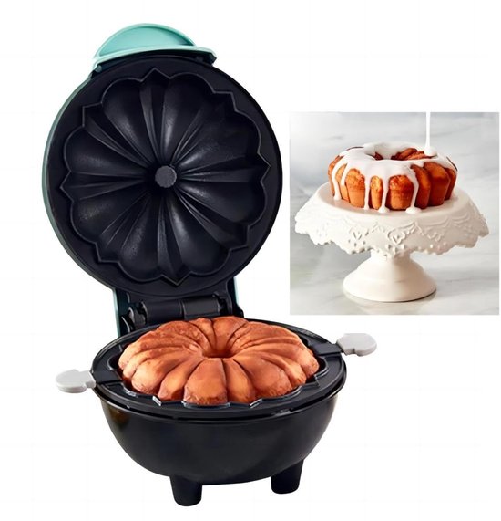 Mini-broodbakmachine - maakt lavacakes, donuts en wafels - dubbelzijdige verwarming, antiaanbaklaag - compacte ontbijt- en snackmaker