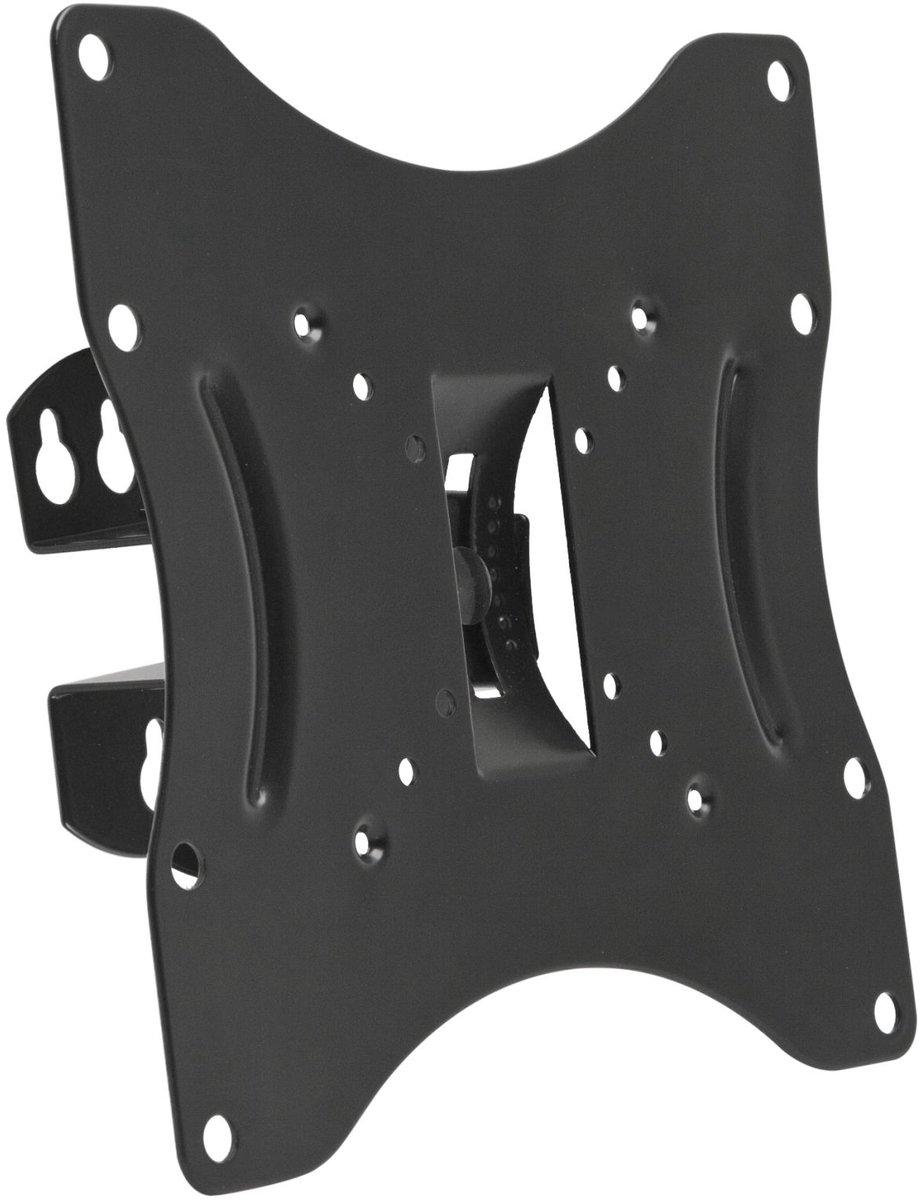 Kantelbare TV-muurbeugel VESA 50x50 tot 200x200 mm - geschikt voor 15-42" schermen, max. 30 kg, zwart [39693]