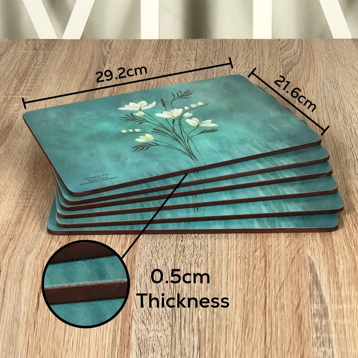 Set van 6 Duurzame Hittebestendige Placemats met Kurk Onderkant