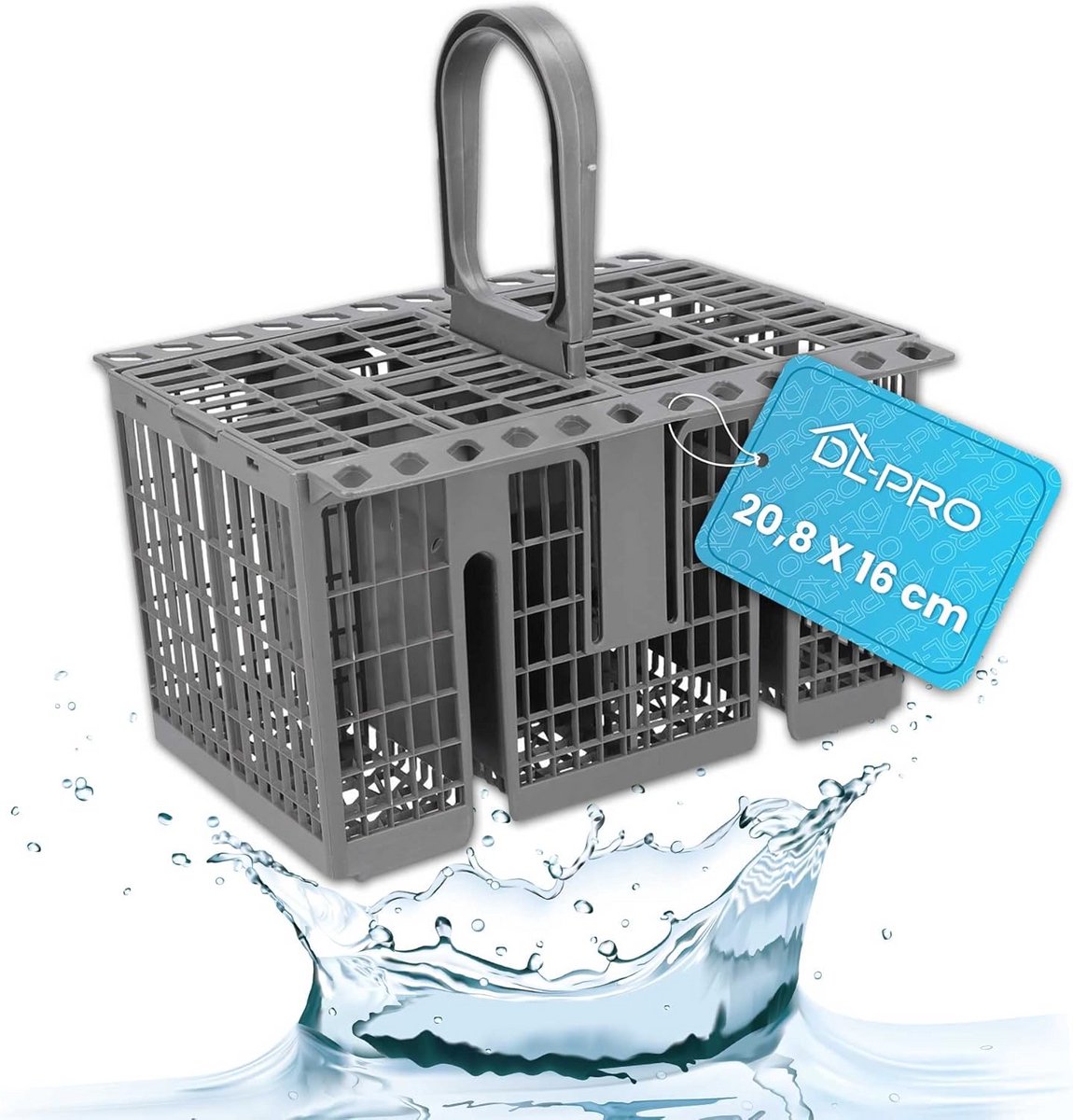 Universele bestekmand voor vaatwasser, 20,8 x 16 cm, voor schoon en georganiseerd bestek